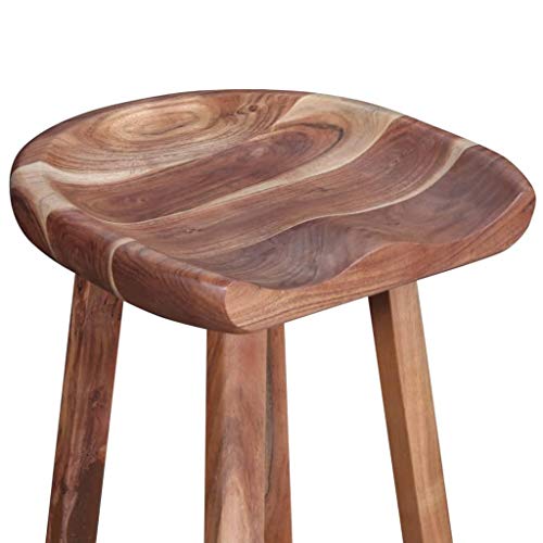 VidaXL Lot De 2 Tabourets De Bar En Bois De Teck Massif - Style Colonial Rustique
