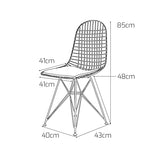 COPENAGHEN Lot de 2 chaises en métal au design industriel - Lot de 2 chaises de salle à manger, bureau ou bureau - Blanc ou noir
