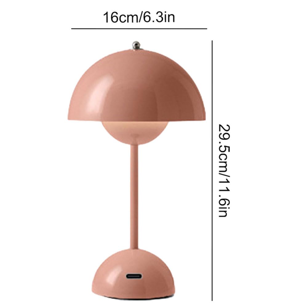 Starnearby Lampe De Table LED Pot De Fleurs, Lampe De Chevet Rechargeable Sans Fil Lampe Champignon Tactile Dimmable Avec 3 Modes De Luminosite Lampe De Bureau Decorative Retro - 8
