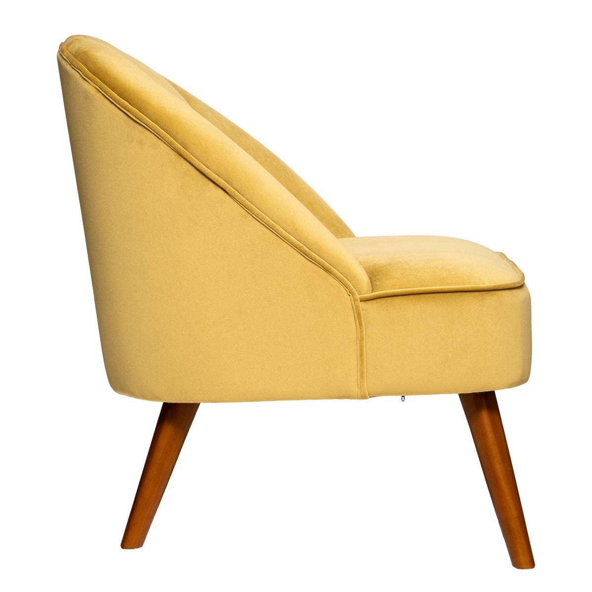 Fauteuil Naova Jaune Velours Atmosphera cr ateur d int rieur