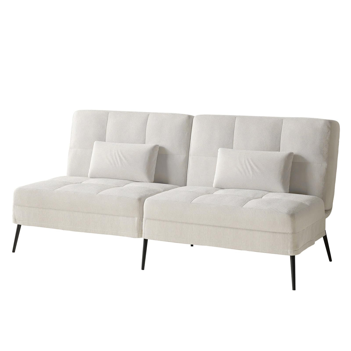 Canapé-Lit En Velours Côtelé – Sans Montage, 166x100x73 Cm – Convertible En Lit Double – Pour Salon, Bureau, Chambre D’Appoint