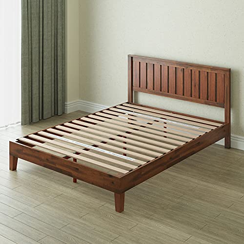 Zinus Vivek Lit 140x190 cm - Hauteur du cadre de lit 30 cm - Cadre de lit plate-forme en bois de