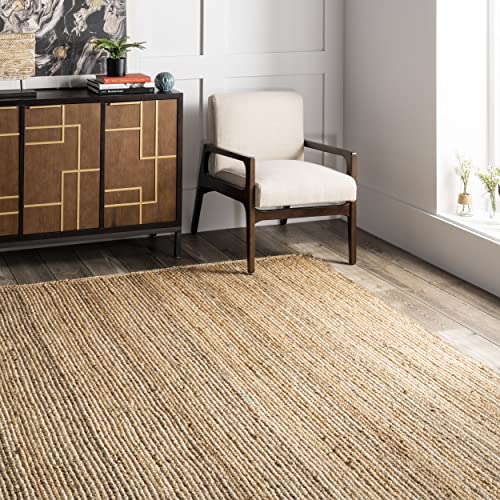 nuLOOM tissé à la Main Rigo Jute Tapis Zone Tapis, Naturel, 9' x 12