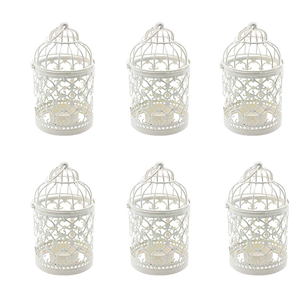 Lot De 6 Bougeoirs 10 Cm BAIFULAI - Bougies Piliers Métal Avec Plateau - Décoration Table Noire