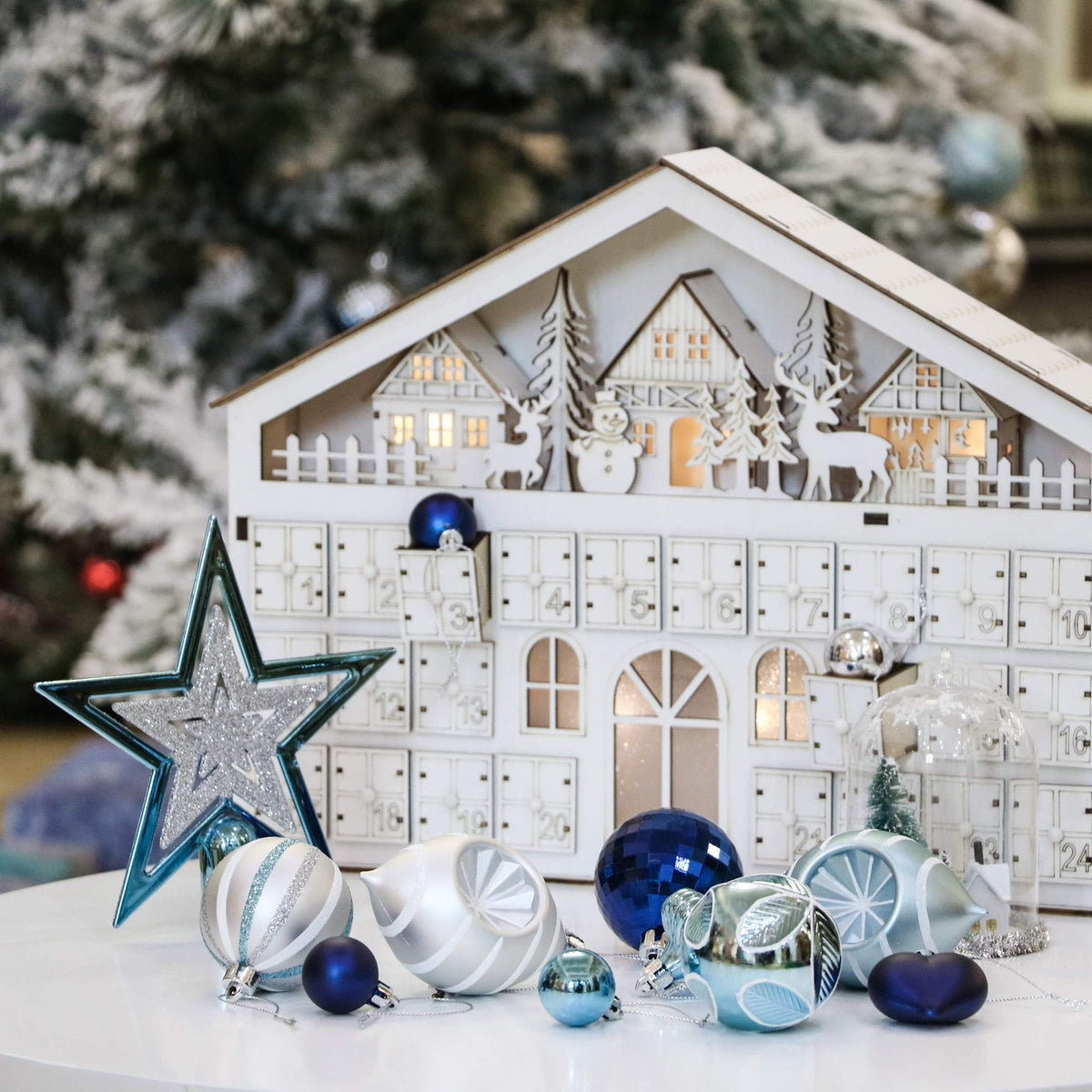 30pcs Vert Et Rouge Peint Boule De Noël Ornements Fixés Pour Christams Arbre Décorations Coloré Dessin Boule Décor à La Maison (Vert + Rouge