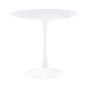 ReseeZac Table à manger ronde, table à manger de cuisine, table à manger pour 2 à 4 personnes, pour salon, salle à manger, bureau, 80 x 80 x 73 cm, plateau de table design interrompu, blanc