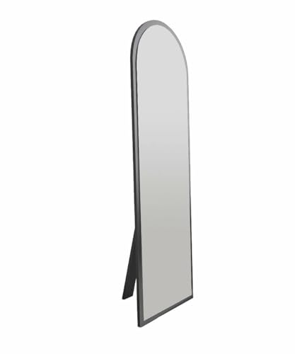 Dmora - Miroir Zaniah, Verre miroité, Objet d'ameublement Mural, Décoration avec Miroir, 50x2h160 cm, Noir