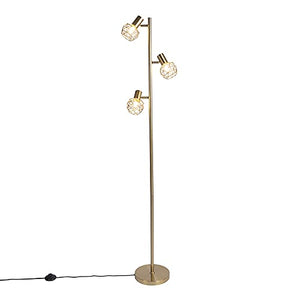 QAZQA mesh - Lampadaire - 3 lumière - H 150 cm - Doré - Moderne, Design - éclairage intérieur - Salon I Chambre