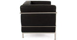 Fauteuil en acier inoxydable cuir véritable noir blanc grand