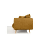 HEXAGONE Canapé Fixe 3 Places Daren - Tissu Moutarde - L 207 x P 90 x H 88 cm - Fabriqué en France