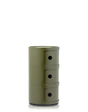 Kartell Componibili, Conteneur 3 éléments, Vert, Base ronde