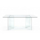 Mar.c.a. Design Table rectangulaire Iris, Plateau et Structure entièrement en Verre Non trempé épaisseur 10 mm - Mis. 180 x 90 x 75 cm.
