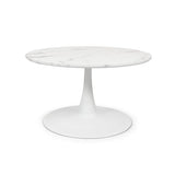 Milton & Oldbrook Table Basse Ø 80 cm Prague Look Marbre Blanc