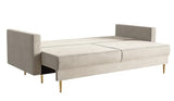 Selsey VALICO - Canapé Convertible - 3 Places - Velours hydrophobe - Beige