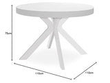 Menzzo Myriade Table, Bois, Blanc, L260 x P110 x H75 cm