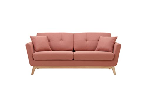 CONCEPT USINE | Canapé Scandinave Höga | Ecureuil | 3 Places + 2 Coussins | Canapé Moderne Design Droit en Tissu avec Accoudoirs | Coussins d CONCEPT USINE | Canapé Scandinave Höga | Ecureuil | 3 Places + 2 Coussins | Canapé Moderne Design Droit en Tissu avec Accoudoirs | Coussins d'Appoint, Dossier, Assise Déhoussables | Largeur 190 cm