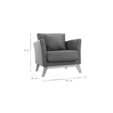 Miliboo Fauteuil scandinave déhoussable en Tissu Bleu Canard et Bois Clair Oslo