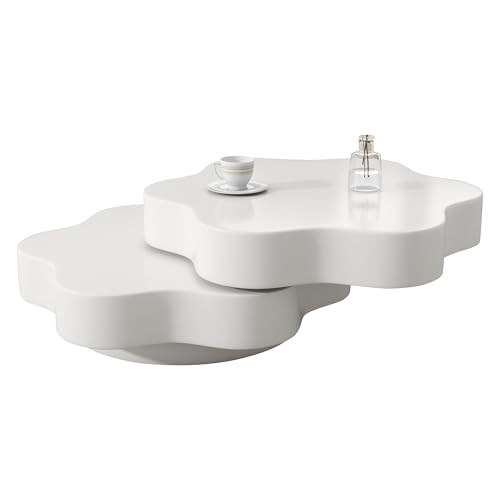 Table basse rotative à 360 degrés noir 50x50x34,5 cm