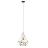 Qazqa carcass - Suspension - 1 lumière - Ø 270 mm - Doré/Laiton - Design, Moderne - éclairage intérieur - Salon I Chambre I Cuisine I Salle à manger
