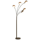 vidaXL Lampadaire Lampe sur Pied Lampe de Sol Lampe à Arc Lumière Eclairage Salon Chambre à Coucher Maison Intérieur 200 cm 5 x E14 Argenté