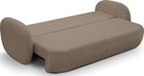 WFL GROUP Canapé-lit 3 Places Greta avec Coffre de Rangement - Design Scandinave Unique - Sofa Convertible avec Fonction Lit - Marron
