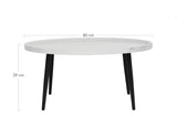 Lisa Design - Helsinki - Table Basse - Effet marbre - 80 cm, Noir