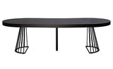 Menzzo Table Ronde Extensible Grivery Noir Pieds Noir