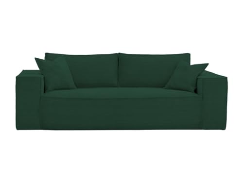 Vente-unique - Canapé 3 Places Convertible Express en Velours côtelé Vert Sapin - Couchage 140 cm - Matelas 14 cm avec mémoire de Forme - Amelia - Velours Vente-unique - Canapé 3 Places Convertible Express en Velours côtelé Vert Sapin - Couchage 140 cm - Matelas 14 cm avec mémoire de Forme - Amelia - Velours