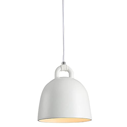 Plafonnier Suspendu élégant Abat-Jour, Abat-Jour Suspendus contemporains E27 Lampes suspendues de Base for îlot de Cuisine, Lampe de Salon Suspendue en Noir, diamètre 8,6 Pouces (Color : Blanc, Size