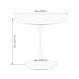 ReseeZac Table à manger ronde, table à manger de cuisine, table à manger pour 2 à 4 personnes, pour salon, salle à manger, bureau, 80 x 80 x 73 cm, plateau de table design interrompu, blanc