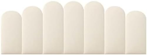 ILNCQLPM Panneaux muraux rembourrés, rembourrés à décoller et à Coller, Panneau Mural 3D, tête de lit rembourrée, Panneaux muraux rembourrés réutilisables et Amovibles, Blanc Laiteux, 0,55 x 1,5 m