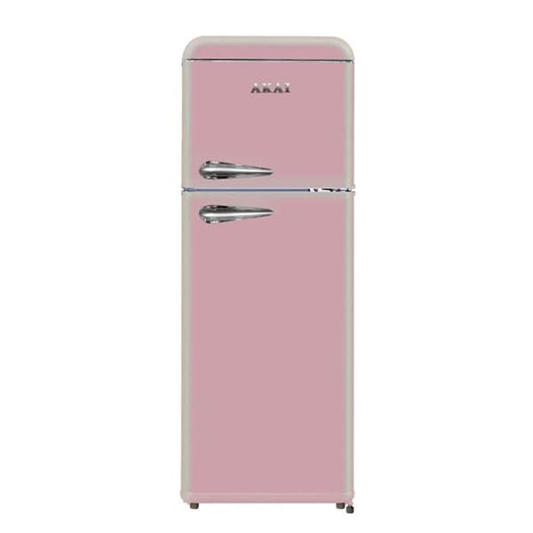 Akai Réfrigérateur double porte vintage rose classe 240