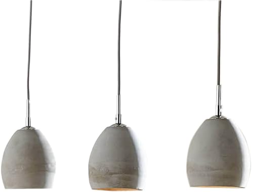 DeLife Plafonnier Cirillo Gris 70x15 cm 3 Abat-Jour Suspension béton