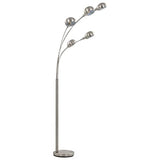 vidaXL Lampadaire Lampe sur Pied Lampe de Sol Lampe à Arc Lumière Eclairage Salon Chambre à Coucher Maison Intérieur 200 cm 5 x E14 Argenté