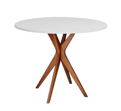 Ragaba Jubi Table à Manger Ronde 80cm Chêne Gris Oerle