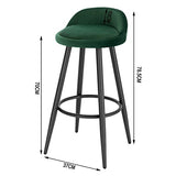 WOLTU Tabouret de Bar Vert foncé Lot de 2,Tabouret de comptoir Tabouret de bistrot avec Dossier et Repose-Pieds en Velours et métal,BH296dgn-2