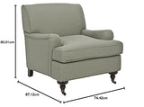 Safavieh SEU4571A Club Thompson Fauteuil Lin Brouillard de Mer 74 x 87 x 80,01 cm