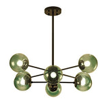 DRYIC Lustre, Lustre Suspension Globes En Verre Spoutnik Suspension Pour Îlot de Cuisine Salon Chambre Salle À Manger/Green/8-