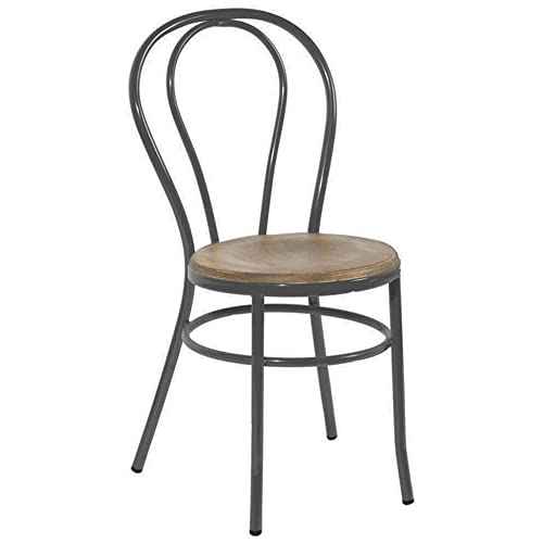 Addecor - Lot de 2 chaises de Salle à Manger - modèle Edna - Couleur Noire - 89 x 36 x 40 cm - chaises de Salon en Fer et Bois - idéales pour Les projets d'hôtellerie