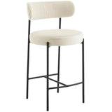 HOMIFAB Lot de 2 tabourets de Bar en Velours côtelé Beige - Evora