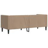 Gecheer Canapé à 3 Places Chesterfield Cappuccino Similicuir, Canapé de Salon pour Bureau à Domicile, Appartement, Petit Espace