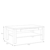 Forte Möbel Forte Havanna Table Basse Vieilli 110 x 45 x 70 cm, Bois d'ingénierie Métal Plastique, Vieux chêne, 110 x 45 x 70 cm