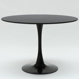 Produce Shop Table ronde 120 cm effet marbre restaurant salle à manger Tulip Murmar 120 - Noir