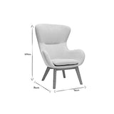 Miliboo Fauteuil scandinave en Tissu Effet Velours texturé Beige et Bois Clair ESKUA