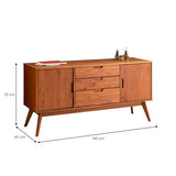 IDIMEX Buffet Tivoli Style scandinave Design Vintage Nordique Commode bahut vaisselier avec 3 tiroirs et 2 Portes battantes, en pin Massif lasuré Brun foncé