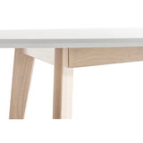 Miliboo Table Ovale Blanche et Bois Clair L150 cm Leena