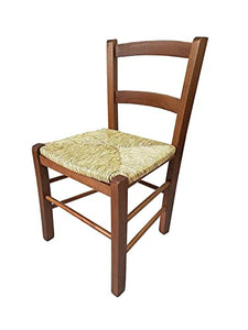 LIBEROSHOPPING.eu - LA TUA CASA IN UN CLIK Chaise en Bois de hêtre avec Assise en Paille 71x33x39 cm (Noyer)