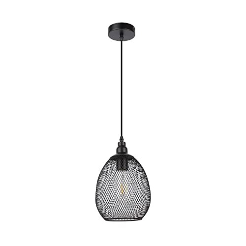 MODEBHD Lampe à suspension noire moderne Dorp Light Iron Art à grille creuse, lampe à suspension de plafond Europe Eyeshield, lampes à suspension créatives pour bar, cuisine, îlot, salon, grange, véra MODEBHD Lampe à suspension noire moderne Dorp Light Iron Art à grille creuse, lampe à suspension de plafond Europe Eyeshield, lampes à suspension créatives pour bar, cuisine, îlot, salon, grange, véra