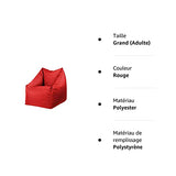 chilly pilley Pouf Fauteuil Mini Coussin De Siège Coussin De Sol avec Dossier Fauteuil pour Enfants Intérieur Et Extérieur Différentes Couleurs (Rouge)