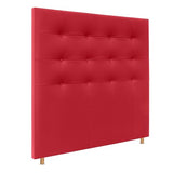 DHOME Tête de lit tapissée Capitoné en similicuir pour lit double (rouge, 160 cm)